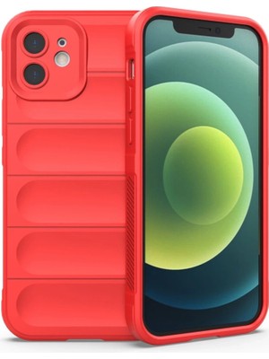 Buğz Iphone 12 Kılıf Optimum Silikon - Kırmızı