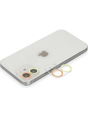 Buğz Iphone 11 Renkli Kamera Lens Koruma Cam - Sarı-Turuncu