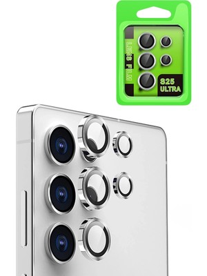 Buğz Samsung Galaxy S25 Ultra Raze Metal Kamera Lens - Gümüş