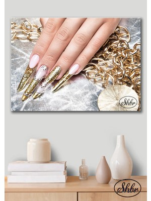 Şehzat Tekli Yatay Kanvas Tablo, Kuaför, Güzellik Salonu, Nail Art, Dekoratif Kanvas Duvar Tablosu