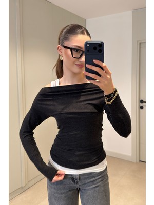 Magarde Özel Seri Omuzları Açık Takım- Siyah