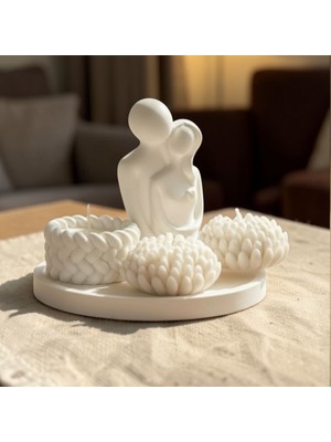 Natura Home Decor Minimal Iskandinav Dekoratif Mum Seti