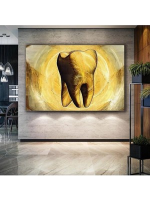 Şehzat Diş Polikiliniği Dekor Ağız Diş Sağlığı Dental Beyaz Dişler Kanvas Tablo T