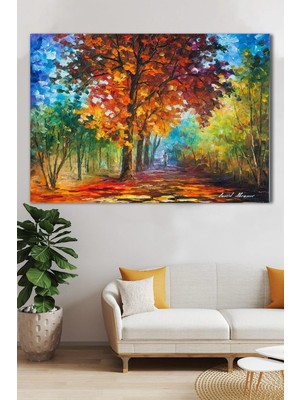 Şehzat Yağlı Boya Görünümlü Sonbahar Kanvas Tablo