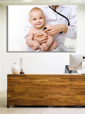 Şehzat Tekli Yatay Kanvas Tablo, Çocuk Doktoru, Poliklinik, Hastahane, Dekoratif Kanvas Duvar Tablosu