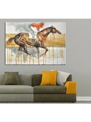 Şehzat Jokey At Yağlı Boya Görünüm Kanvas Tablo