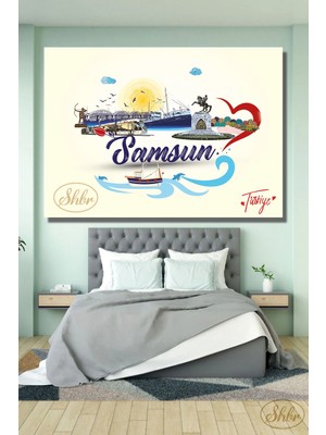 Şehzat Tekli, Yatay, Kanvas, Dekoratif, Duvar, Tablosu , Samsun, Tasarım, Çizim,