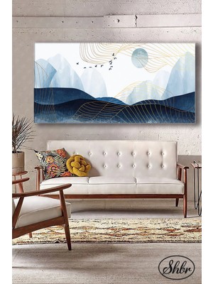 Şehzat Tekli Yatay Kanvas Dekoratif Duvar Tablosu Salon Yatak Odası Mutfak Kafe Ofis Soyut Doğa