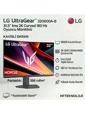 Lg Ultragear™ G6 31.5"  180Hz 1ms(gtg) Qhd Va Curved Gaming Monitör