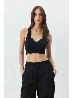 C&city Balensiz Dikişsiz Lazer Kesim Sütyen Çıkarılabilir Pedli 1015 Siyah