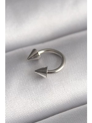 Uravas Store Çelik Gümüş Renk Halka Çivi Model Kadın Piercing - TJ-PR1366
