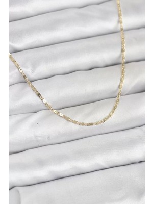 Uravas Store cm 14K Gold Renk Ezme Zincir Model 60 cm Kadın Kolye - TJ-BKO10933