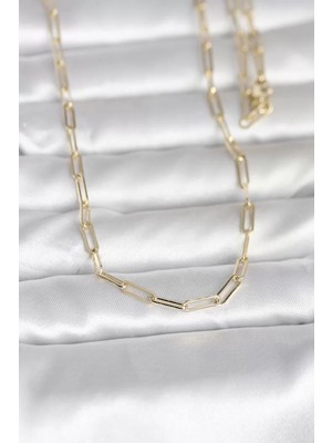 Uravas Store cm 14K Gold Renk Ataç Zincirli Model 60 cm Kadın Kolye - TJ-BKO10985