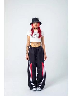 Dadya Milla Dadyaml Kırmızı Bloklu Paraşüt Pantolon 9561