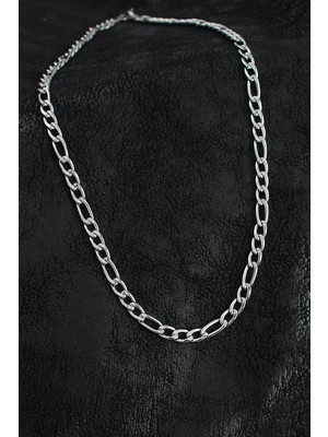 Uravas Store Çelik Kalın Figaro Zincir Model Gümüş Renk Erkek Kolye - TJ-ERK1394