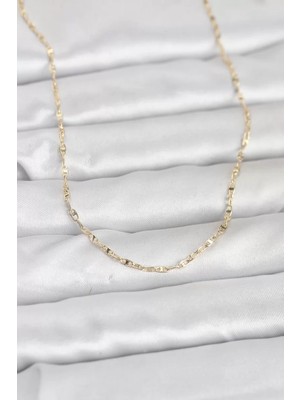 Uravas Store cm 14K Gold Renk Gemici Zincir Model 60 cm Kadın Kolye - TJ-BKO10947