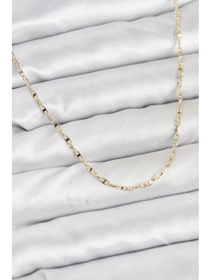 Uravas Store cm 14K Gold Renk Pirinç Gemi Zinciri Model Kadın Kolye - TJ-BKO10918