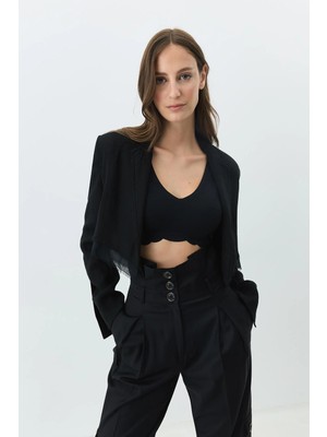 C&city Balensiz Dikişsiz Lazer Kesim Sütyen Çıkarılabilir Pedli 1017 Siyah