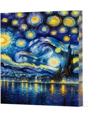 Uravas Store Van Gogh 7 - Yıldızlı Gece Çizgili Yan Boyamalı Defter