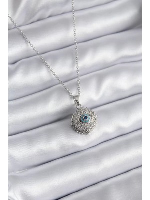 Uravas Store Çelik Gold Renk Zirkon Taşlı Göz Model Kadın Kolye - TJ-BKO8169