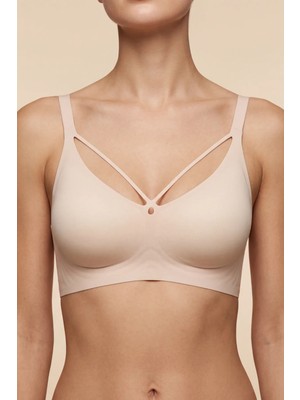 C&city Balensiz Dikişsiz Lazer Kesim Pedli Sütyen CC426 Pembe