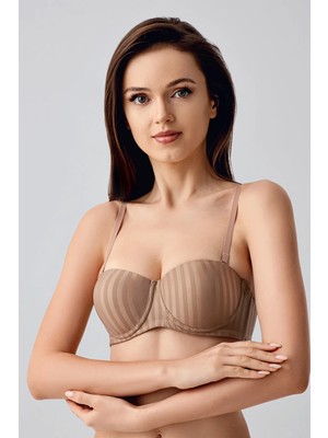 C&city Dolgusuz Straplez Sütyen C17051 Cappucino