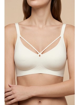 C&city Balensiz Dikişsiz Lazer Kesim Pedli Sütyen CC426 Ekru