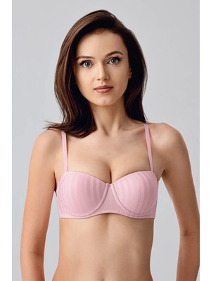 C&city Push-Up Dolgulu Straplez Sütyen C17056 Pembe