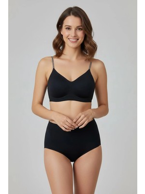 C&city Balensiz Dikişsiz Lazer Ip Askılı Pedli Sütyen C26235 Siyah