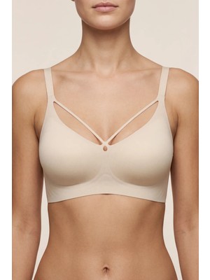 C&city Balensiz Dikişsiz Lazer Kesim Pedli Sütyen CC426 Ten