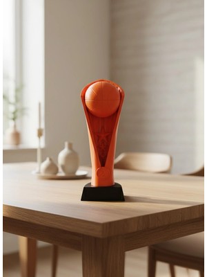 Uravas Store Turuncu Kupa 23CM Basketbol Temalı Dekoratif Ödül Biblosu