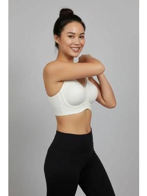 C&city Balensiz Dikişsiz Lazer Çıkarılabilir Pedli Sütyen C26220 Ekru