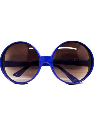 Buğz Yuvarlak Yeşilçam 80 Li 90 Lı Yıllar Parti Gözlüğü Retro Mavi Renk