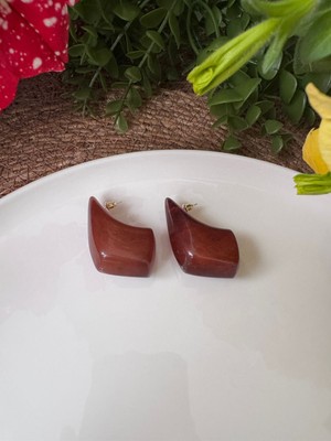 Ebru Çitak Vip Kahverengi Asimetrik Kemik Küpe - Zra - Mng Küpe