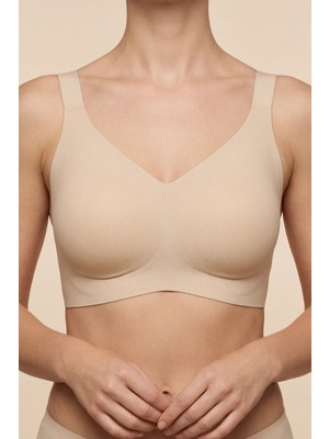 C&city Balensiz Dikişsiz Lazer Çıkarılabilir Pedli Sütyen C26215 Ten