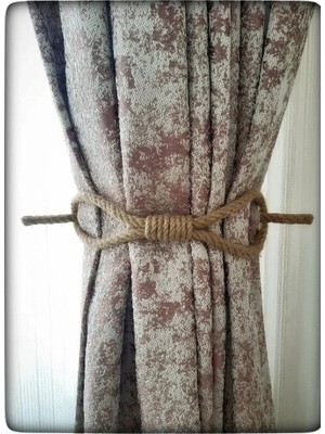 Uravas Store Perde Tokası Perde Mandalı Perde Askı Aparatı Jüt Halat Şıklığında Perde Aksesuar