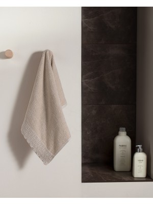 Madame Coco Analisa %100 Pamuk Yüz Havlusu - Bej - 50X70 cm