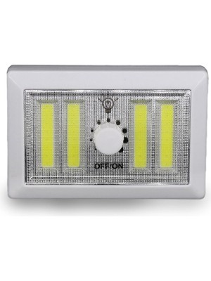 Uravas Store 4 Ledli Pilli LED Lamba Güç Ayarlı LED Portatif Lamba LED Işık - Mıknatıslı Yapışkanlı