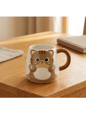 Özel Tasarım 3D Kedi Figürlü Kupa Bardak Sevimli Kedi Kupa Bardak Hediyelik Kupa