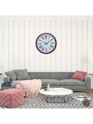 Pembe 36 cm Dekoratif Duvar Saati