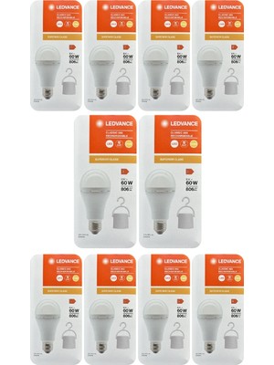 Avarson (10 Adet) Ledvance 8W SARI Işık (2700K) E27 Duylu (Kalın Duy) Şarjlı Ampul