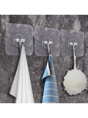 Uravas Store Güçlü Yapışkanlı 5li Şeffaf Askı