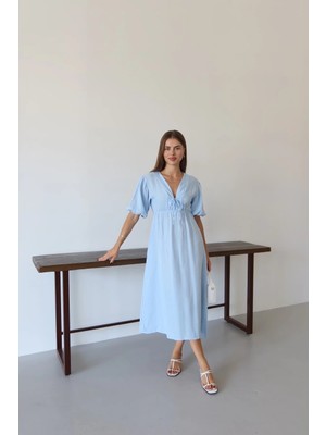 Uravas Store Kısa Kollu Müslin Elbise Mi Pt