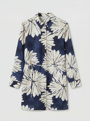 LC Waikiki Lcw Everyday Indigo Çiçekli Kadın Gömlek Tunik