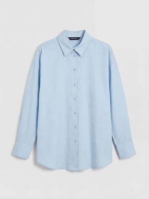 LC Waikiki Lcw Modest Mavi Oversize Kadın Gömlek Tunik