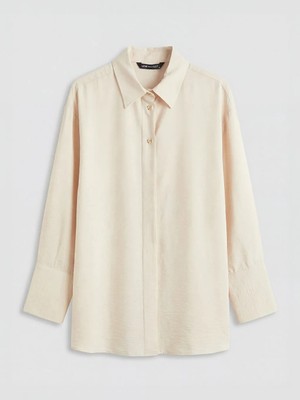 LC Waikiki Lcw Modest Bej Kadın Gömlek Tunik