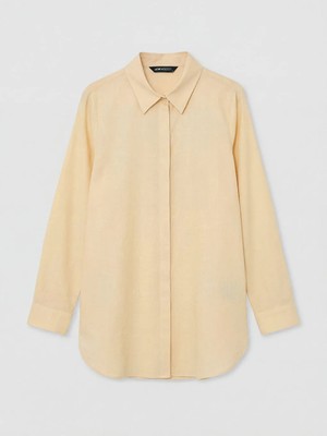 LC Waikiki Lcw Modest Sarı Dokulu Kadın Gömlek Tunik