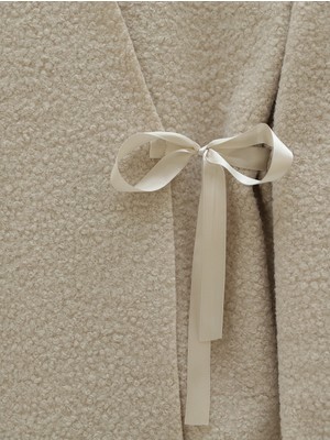 Moda Morfo Yandan Bağlamalı Buklet Kimono -Taş