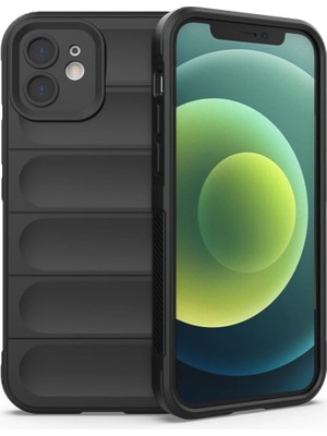 Buğz Iphone 12 Kılıf Optimum Silikon - Siyah
