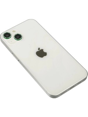 Buğz Iphone 14 Diamond Kamera Lens - Yeşil